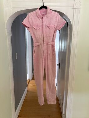 Good American Pink denim Jumpsuit